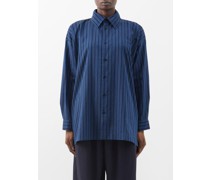 Velvet-stripe Cotton-blend Shirt