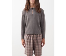 Split-neck Merino-wool Sweater