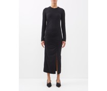 Ruched Long-sleeved Jersey Dress
