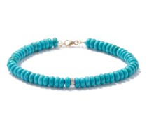 Diamond, Turquoise & 14kt Gold Bracelet