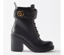 Gg-embellished Leather Ankle Boots