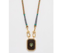 Clover Diamond & 18kt Gold Scapular Necklace