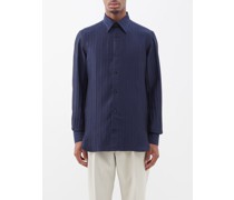 Luigi Stripe-jacquard Silk Shirt