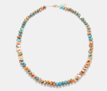 Nevada Kingman Turquoise & 14kt Gold Necklace