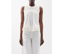 Haut sans manches en coton à smocks Willa