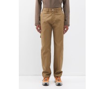 Flap-pocket Twill Trousers