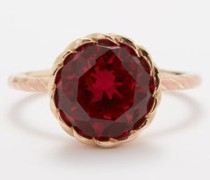 Basket Ruby & 14kt Gold Ring