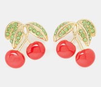Pop The Cherry Enamel & 18kt Gold-plated Earrings
