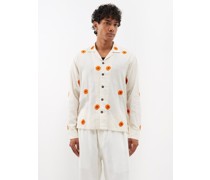 Floral-embroidered Cotton Shirt