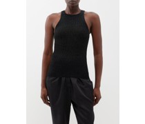 Emma Ribbed Cotton-blend Racerback Tank Top
