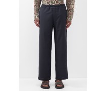 Renzo Pinstriped Upcycled-wool Trousers