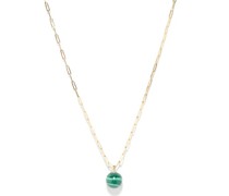 Gum Ball Diamond, Malachite & 14kt Gold Necklace