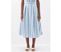 Wynona Floral-print Cotton Midi Skirt