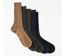 Pack Of 5 Danvers Cotton-blend Socks