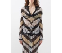 Missi Metallic Crochet-knit Top