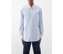 Patch-pocket Striped Cotton-oxford Shirt