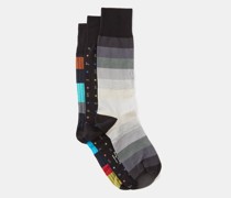 Pack Of Three Cotton-blend Socks