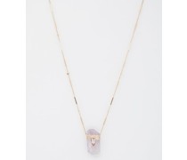 Diamond, Morganite, Kunzite & 14kt Gold Necklace