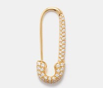 Safety Pin Diamond & 18kt Gold Single Earring