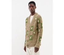 Nate Floral-crochet Knit Cotton Cardigan