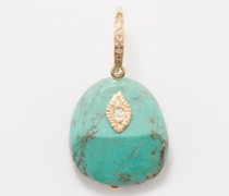 Arles Diamond, Turquoise & 9kt Gold Single Earring