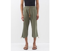 Wolpoch Cropped Cotton-gauze Trousers