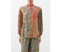 Es Canar Paisley-print Cotton-blend Blouse