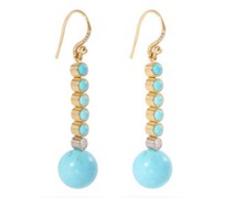 Diamond, Turquoise & 18kt Gold Earrings