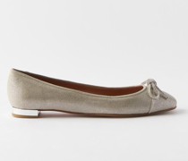 Parisina Bow-tied Crystal-embellished Ballet Flats