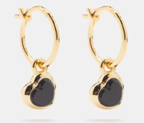 Onyx & 18kt Recycled Gold-vermeil Hoop Earrings