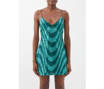 Sequin-striped Mini Dress