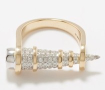 Horn Diamond & 14kt Gold Ring