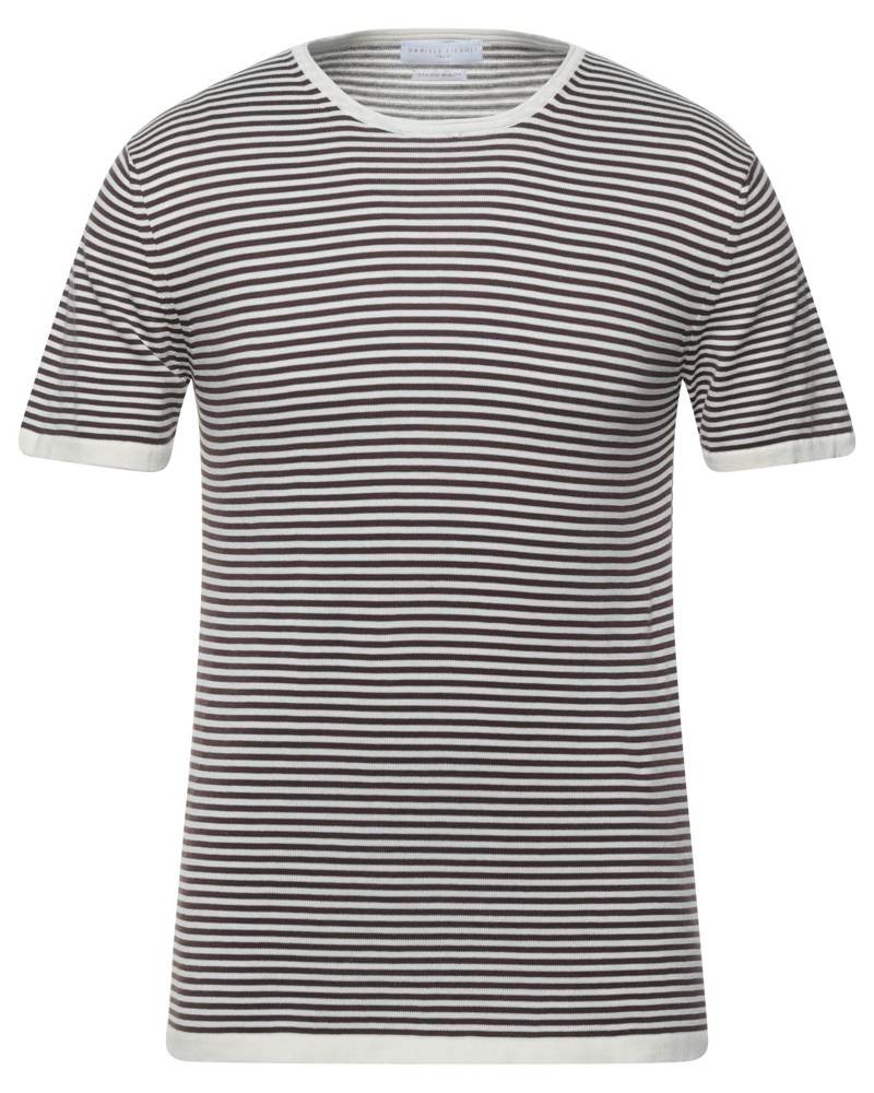 HERRENBEKLEIDUNG T-SHIRT STRETCH LEINEN GELB DANIELE FIESOLI