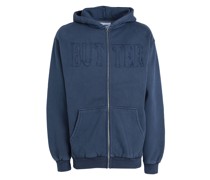 BUTTER GOODS Fabric Applique Zip-Thru Hood Sweatshirt