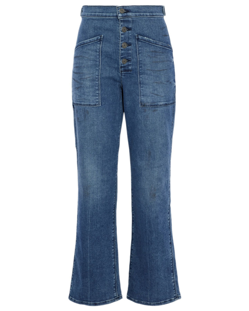 RTA Denim Distressed Jeans Kallan in Blau Damen Bekleidung Jeans Jeans mit gerader Passform 
