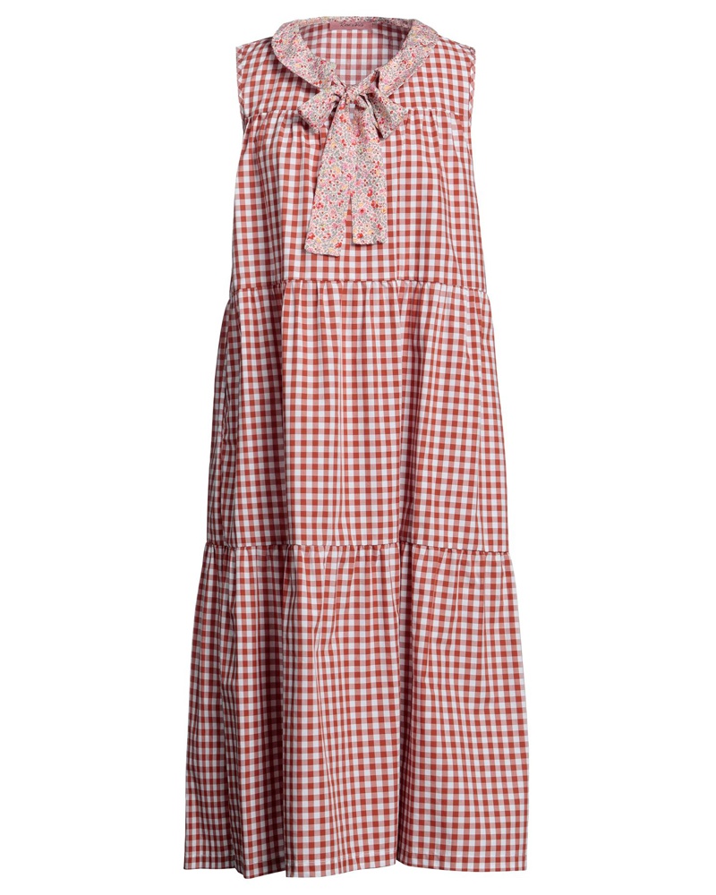 Rosé a Pois Damen Midi-Kleid