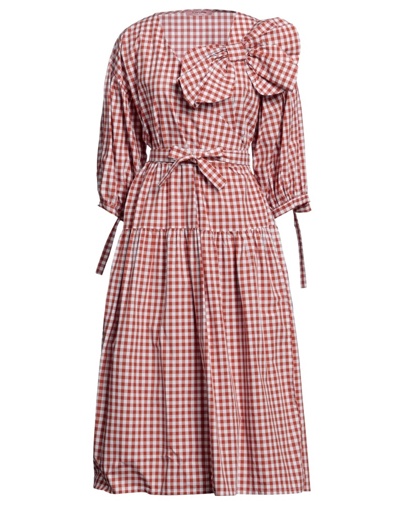 Rosé a Pois Damen Midi-Kleid