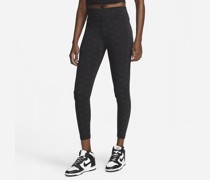Nike Air Damen-Leggings mit hohem Bund und Print - Schwarz