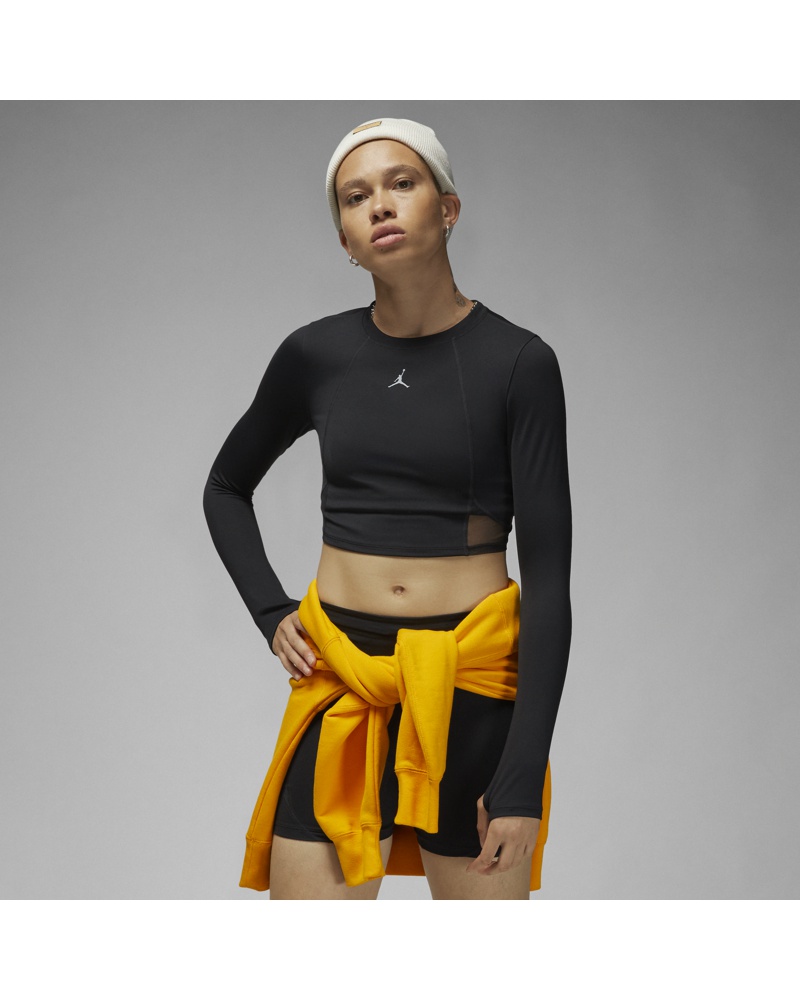 Nike Damen Jordan Sport verkürztes Langarm-Oberteil für Damen Schwarz