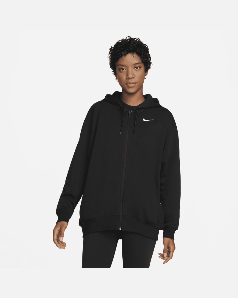 Nike Damen Nike Sportswear extragroßer Jersey-Hoodie mit durchgehendem Reißverschluss für Damen Schwarz