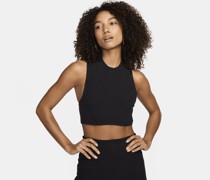 Nike Sportswear Chill Knit Damen-Tanktop mit Stehkragen und kurzer, enger Passform - Schwarz