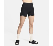 Nike One Rib Bike Shorts mit hohem Bund für Damen (ca. 12,5 cm) - Schwarz