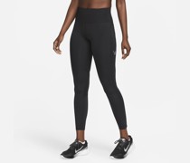 Nike Fast 7/8-Leggings mit mittelhohem Bund, Grafik und Taschen für Damen - Schwarz