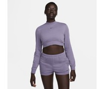 Nike Sportswear Chill Terry French-Terry-Damenoberteil im Crop-Style mit Rundhalsausschnitt - Lila