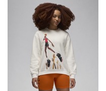 Jordan Artist Series by Darien Birks Fleece-Sweatshirt mit Rundhalsausschnitt für Damen - Weiß