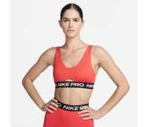 Nike Pro Indy Plunge gepolsterter Sport-BH mit mittlerem Halt - Rot