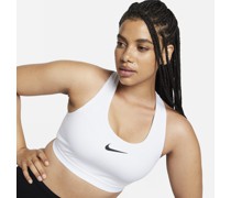 Nike Swoosh High Support verstellbarer Sport-BH ohne Polster für Damen - Weiß