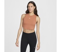 Nike Sportswear Chill Knit enges, kurz geschnittenes Mini-Rib-Tanktop für Damen - Braun