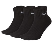 Nike gepolsterte Knöchelsocken (3 Paar) - Schwarz