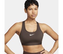 Nike Swoosh Medium Support Sport-BH mit Polster für Damen - Braun